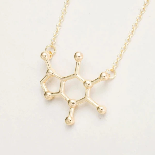 Caffeine Molecule Necklace