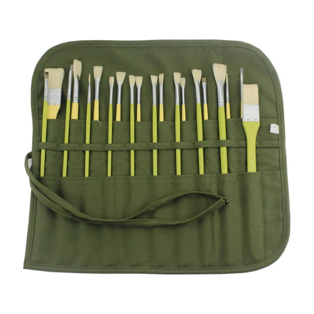 Twenty Two Slot Canvas Paint Brush Roll for Artists and Calligraphers