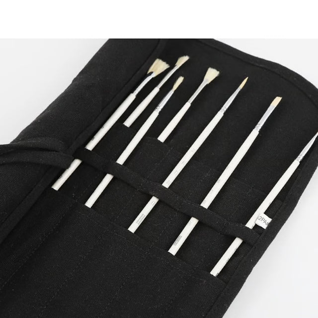Twenty Two Slot Canvas Paint Brush Roll for Artists and Calligraphers