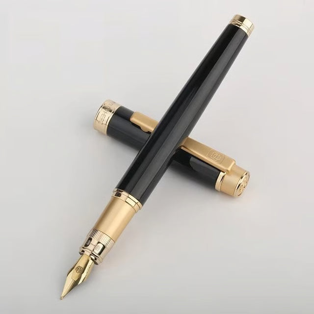 Hero 1086 Bright Black Gold Iridium Pen, Gift Box Business Office Calligraphy Practice