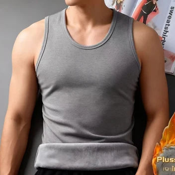 Autumn Winter Thermal Underwear - Mens Sleeveless Vest - Warm Thickening Thermo Lingerie - Thermal Undershirt Top